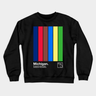 Michigan State Flag  // Original Minimalist Artwork Poster Design Crewneck Sweatshirt